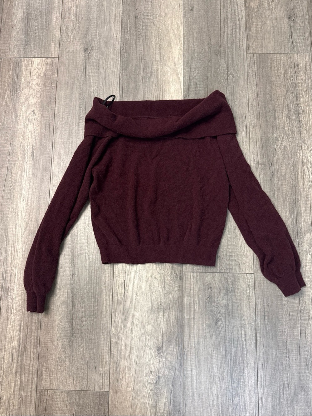 bobi Off-the-Shoulder Sweater in Burgundy